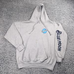 Blue Moon Brewing Company Hoodie Adult Medium Gray Pullover Beer Chore Sweater